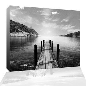 paradise dock black and white canvas print 12X14in
